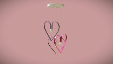 hearts chandelier - download free 3d model juan carlos grove4069 22af96d heart shape makes particularly suitable room bright fun colors material metal painted wisteria pink fuchsia epoxy powder available blender format add your scenarios freely according rules thank you all jc 3d print model - Mito3D