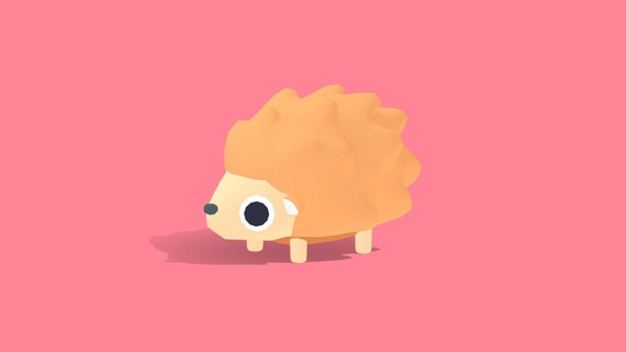 hedgehog - quirky series buy royalty free 3d model omabuarts studio forest cute pet vr ar gamedev spike quill game lowpoly animal 3d print model - Mito3D