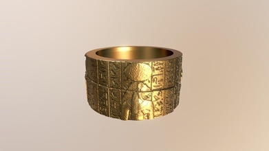 heiroglyphique bague acheter royalties libre 3d modèle alolkoy Egypte bijoux 3d print model - Mito3D