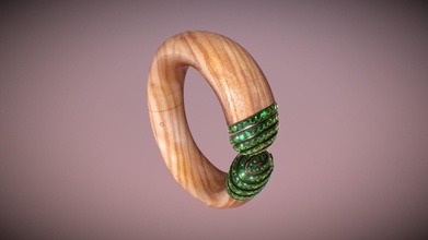 hemmerle wood emerald bracelet - 3d model k&rx kyrx 1ee82a3 fourth generation family run house vanguard jewellery design each jewel conceived unique original work art all made onsite nothing outsourced every piece hand-crafted entirely bespoke 3d print model - Mito3D