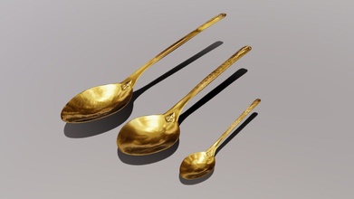 alto poli d'oro cucchiai impostato Scarica gratuito 3d modello leon dp leondp 5047ccd 3d print model - Mito3D