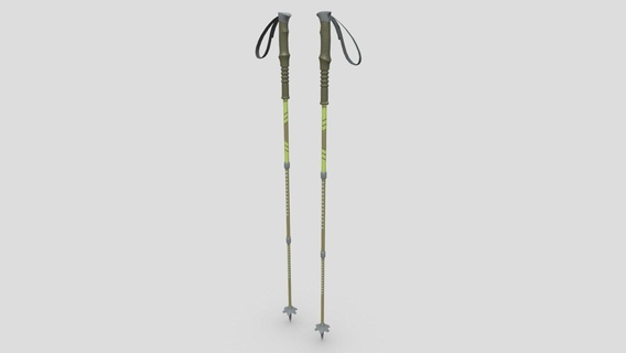 hiking poles - buy royalty free 3d model chakkitpp winter stand stick walking staff snow ski hobby trail trekking crutch skiing sport 3d print model - Mito3D