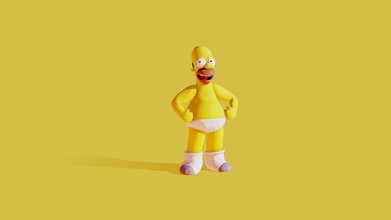 homer roupa íntima imprimível Comprar realeza livre 3d modelo msanjurj c68dc67 boca monte feliz Simpsons boxer olhos amarelo meias cuecas calças 3d print model - Mito3D