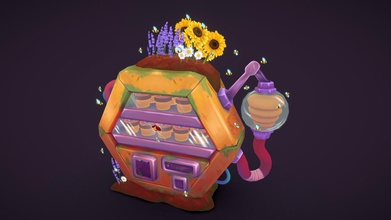 honeymart - 3d model nzedan 61d13c5 made handpainted vending machine collects honey its personal hive cgmasters stylized prop class ashleigh warner 3d print model - Mito3D