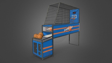hoops basketball arcade machine - pbr gameready buy royalty free 3d model abdelrahmanahmed coin basket videogame retro sports arcademachine realistic carnival vendor game-ready arcade-machine arcade-cabinet game-engine low-poly game lowpoly gameasset ball 3d print model - Mito3D