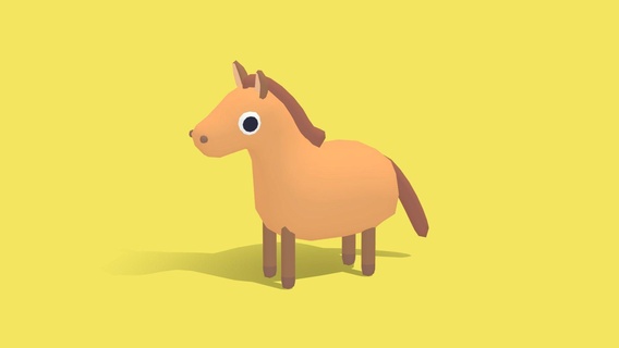 horse - quirky series buy royalty free 3d model omabuarts studio cute vr barn ar gamedev farm pets game animal animated rigged 3d print model - Mito3D