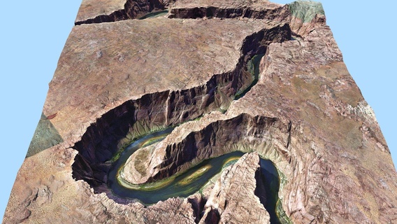 ferro cavallo piegare Colorado fiume Arizona Uniti d'America acquistare royalty gratuito 3d modello libanciel canyon mille dollari punto riferimento Stampa fotogrammetria 3d print model - Mito3D