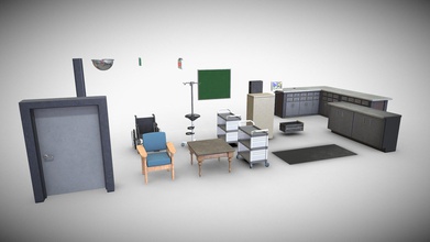 hospital props asset pack - buy royalty free 3d model daniel cardona danielcardonaart da1ae4c hello thank you viewing first environment am working more way includes carts counters chairs signs common items setting uploaded fbx file format these models have 1-2k textures including unreal occulsionroughmetal maps optimization ue4 again hope can put good use 3d print model - Mito3D
