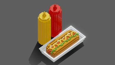 hotdog - scarica gratis 3d modello ini andri 17bd25e hot dog vassoio carta 3d print model - Mito3D