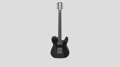 hrome gitar - download free 3d model dmitriyklimenko 7ee59c1 highpoly guitar chrome fingerboard textures adobe sp my first 3d print model - Mito3D