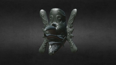 hudoq máscara Dayak borneo comprar realeza gratis 3d modelo ronnie yonk stl esculpir caracter 3dmodels tribal ornamento obj 3dprinting imprimible étnico mascara 3d print model - Mito3D