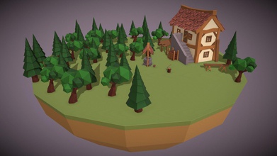 hutt forest lowpoly diorama - download free 3d model felixbarthel 0d55770 just tried something really low poly style saw tutorial well yt https youtube olnkgcdtgew decided build little scene around it edit realized flaw stairs house walls gonna fix next days reupload edit2 fixed planks dont know them e3 jay 3d print model - Mito3D