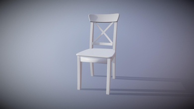 ikea ingolf silla blanca - modelo 3d ritsumei f38475a de las texturas fueron hechas sustancia pintor 3d print model - Mito3D