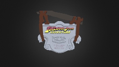 indiana jones disneyland sign files included - buy royalty free 3d model electro3d 67626c4 3d print model - Mito3D