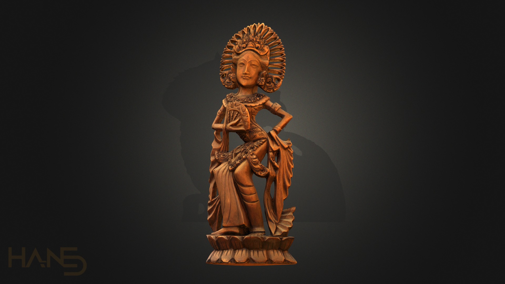 Indonesien Statue Kaufen Lizenzgebühren frei 3d Modell Kasper hölzern fotorealistisch Kultur bali agisoft Fotoscan Photogrammetrie Mixer Kunst Dekoration Skulptur Innere 3D print model - Mito3D