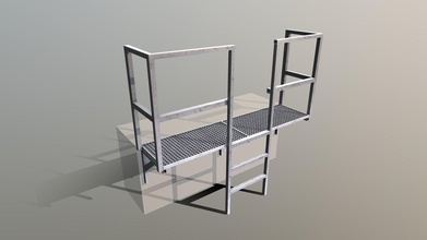 industrial metal podium ladder 2 - buy royalty free 3d model vis-all-3d vis-all podest 3d print model - Mito3D