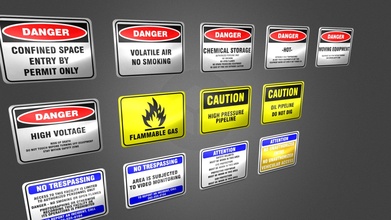 industrial signs - buy royalty free 3d model tomato head studio tomatoheadstudio 3fd185e danger sign metal refinery warning caution 3d print model - Mito3D