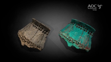 iron age ceramic sherd applied cordon decoration - 3d model aoc archaeology group aocarchaeology 936ea50 3d print model - Mito3D