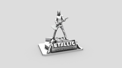 James Hetfield Metallica 3d impression acheter royalties libre modèle Ronnie yonk stl musique guitare figure 3dprintable sculpture obj diorama vinyle miniatures 3dprinting figurine 3d print model - Mito3D