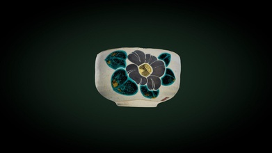 japanische Reis-Schüssel - download Kostenlose 3d-Modell der vision-Brunnen visionfountain 938e056 semi-verglaste japanischen Reis-Schale mit Blumenmuster Reisschüssel 3d print model - Mito3D