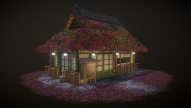 japanese tea house fall - mizuya chaya 3d model discover discovered edd2c3e saw picture called thought looked so interesting roof far hardest aspect still not 100 love turned out but happy overall 3d print model - Mito3D