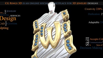 gioielleria pendente lettera 3d cad acquistare royalty gratuito modello cg anelli cgrings3d a79a9a0 3d print model - Mito3D