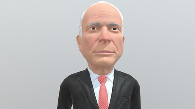 john mc cain stylized 3d model - buy royalty free tomveg tomislavveg f8f2dd2 low poly game ready caricature mccain he said &ldquo no&rdquo obamacare repeal bill rig unity mecanim 3d print model - Mito3D