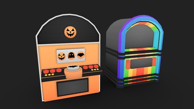 jukebox casino - download ücretsiz 3d model arthurjrm 5c7e4c0 düşük poli modelleri kabak turuncu renkli gökkuşağı temalı müzik kutusu 3d print model - Mito3D