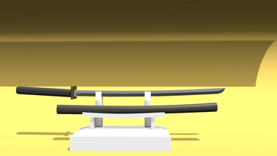 katana - téléchargement gratuit modèle 3d bokoblind rx0kamiki 38c8cb2 katana, sabre japonais caractérisé courbe à un seul tranchant de la lame circulaire au carré garde longue poignée accueillir deux mains utilisé samurai ancienne du japon féodal 3d print model - Mito3D