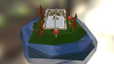 halten low-poly-Bibliothek - 3d-Modell allofmyfantasy 91aa297 Schule Projekt-Bibliothek fantasy forest Sie die 3d print model - Mito3D