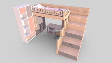 kids room furniture set game assets - buy royalty free 3d model me&my3d ieva lickiene 8e56d0c 3d print model - Mito3D