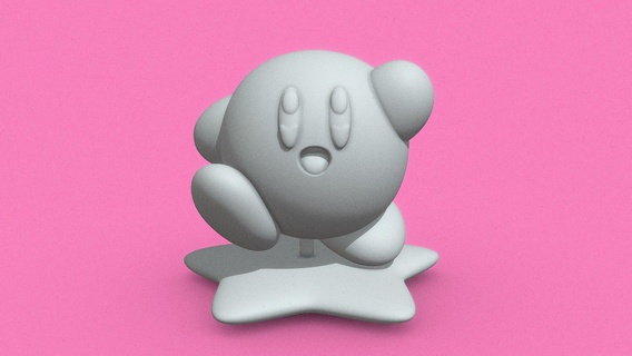 Kirby acquistare royalty gratuito 3d modello Anna annagualhz scolpire giocattolo video gioco retrò nintendo merchandising collezione stella 3dprint highpoly 3d print model - Mito3D