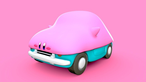Kirby araba 3d Yazdır satın almak telif Bedava model lessab3d thiagolessa90 nintendo 3dprint oyun araç kirbycar 3d print model - Mito3D