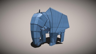 kiwi's dream origami elephant untextured - 3d model lewys rhodes lewysrhodes 6cd079e 3d print model - Mito3D