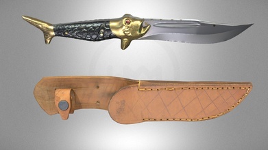 coltello pelle guaina 3d modello malopolska virtuale musei wirtualnemuzeamalopolski 23c56ae 3d print model - Mito3D