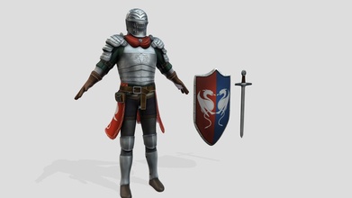 knight character shiny armour - buy royalty free 3d model 3dia 8ea5b3e 3d print model - Mito3D