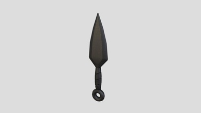 kunai acquistare royalty gratuito 3d modello bariacg Giappone ninja puntello attrezzature tagliare combattere gettare arma coltello anime pugnale nero lama 3d print model - Mito3D