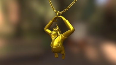 lanky kong - necklace pendant download free 3d model milun cd9561a 3d print model - Mito3D