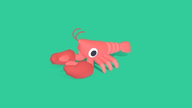 larry lobster - quirky series buy royalty free 3d model omabuarts studio river animals vr ar gamedev water crustacean game lowpoly animated sea gameready 3d print model - Mito3D