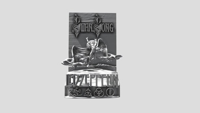 Led Zeplin kuğu şarkı 3d baskı satın almak telif Bedava model Ronnie yonk stl müzik şekil 3dprintable heykel kanatlar melek minyatür diyorama logo 3d print model - Mito3D