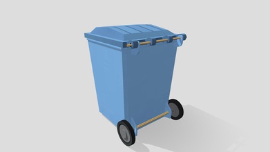 lid container - buy royalty free 3d model merlin-101 41ae043 simple low-poly stylised 240l wheelie bin type plastic hinge assembly associated hardware all seperate objects can annimated single blue 1024x1024 texture 14276 polygons 3d print model - Mito3D