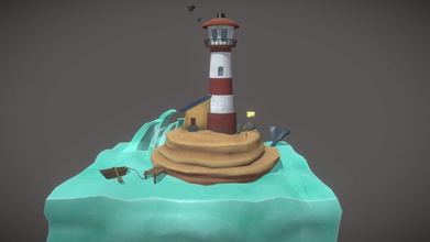 lighthouse island diorama - 3d model denisemoor b5360fc here my entry lighthousechallenge 3d print model - Mito3D