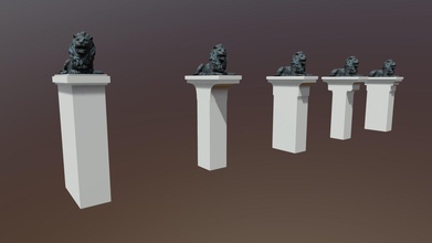 lion pillar - 3d model jdsrisangtham ef3929a 3d print model - Mito3D