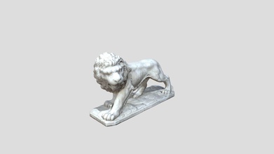 lion statue - buy royalty free 3d model 3polies 76a2e9d scene information scanned asset using photogrammetry materials unwrapped due scanning process bottom side might not textured textures diffuse 8192 x normal 3d print model - Mito3D