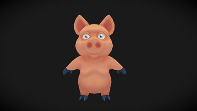 poco pig - descargar gratis 3d modelo senhyll 5a1b083 pintado a mano dibujos animados de cerdo cerdito 3d print model - Mito3D