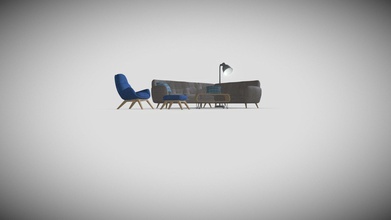 living room furniture pack - buy royalty free 3d model augustov augustvarustin 935a3d2 contains couch floor lamp pillow coffee table armchair foot chair models were created blender come uv-s basecolor roughness normal maps beside which has only 3d print model - Mito3D