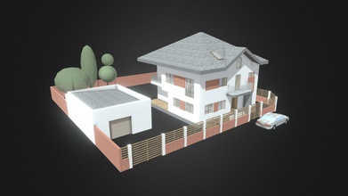 lms casa - modelo 3d de emilia-romaña cojocaru b2800b3 una sola familia la del jardín garrage 3d print model - Mito3D