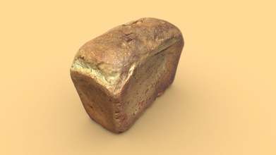 loaf bread scan - buy royalty free 3d model yelamanarts elamanbolushan fb54e4f low-poly retop 3d print model - Mito3D