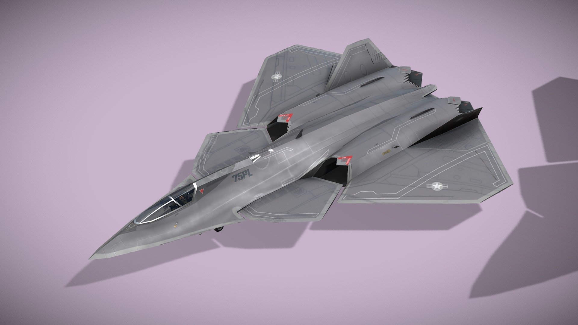 lockheed ngad prime - concept fighter - buy royalty free 3d model netrunner pl stl usaf airplane fighter interceptor aircraft jet lockheed supersonic 3dprint vehicle lowpoly design military gameasset plane concept 6thgen ngad  3D print model - Mito3D