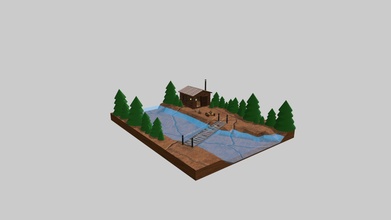 log cabin forest - scene download free 3d model ciolan-t sebastian ciolan 3f7e7ce 3d print model - Mito3D